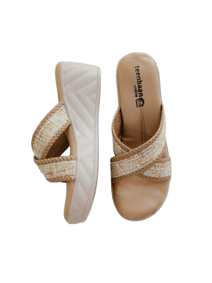 Jute X Strap Wedges