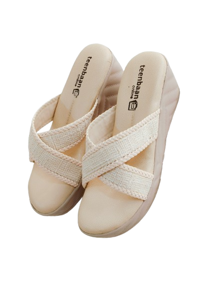 Jute X Strap Wedges