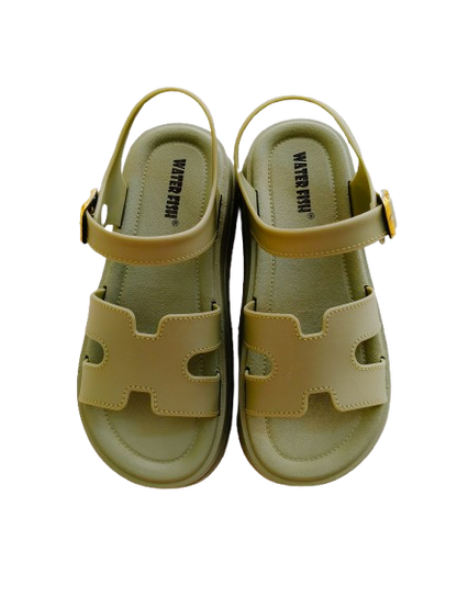 Beige Buckle Sandals