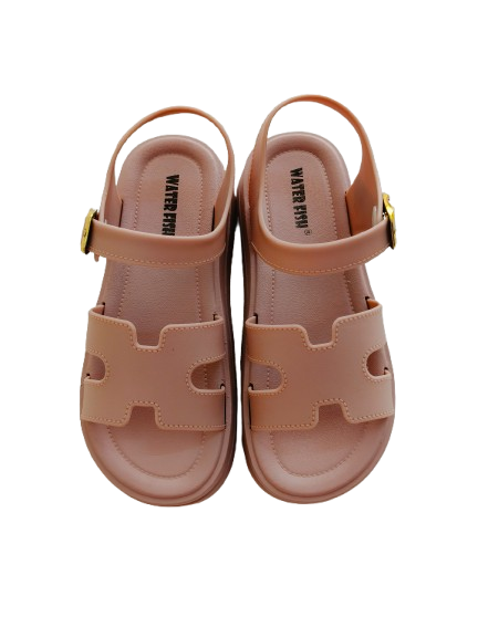 Beige Buckle Sandals