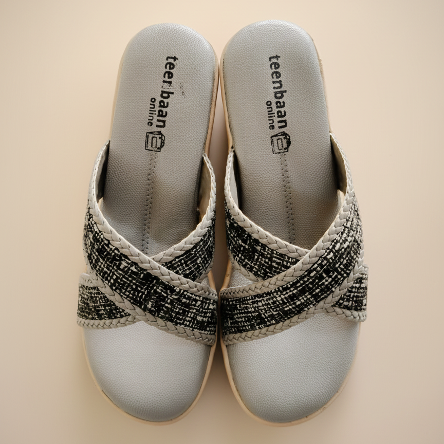 Jute X Strap Wedges