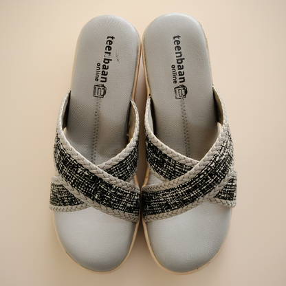 Jute X Strap Wedges